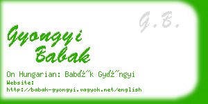 gyongyi babak business card